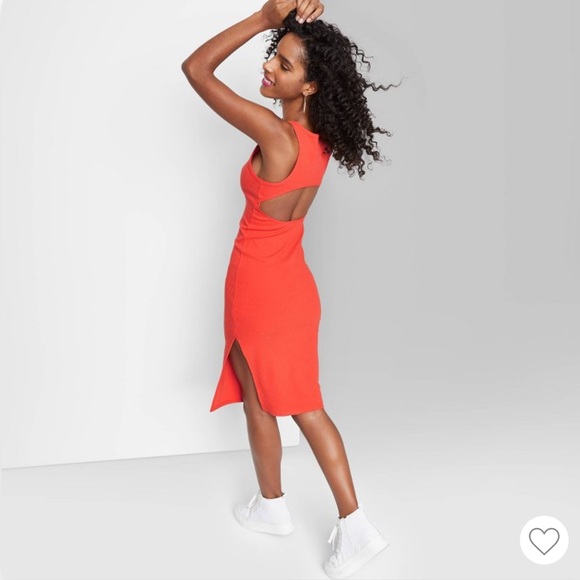 Womens Sleeveless Open Back Knit Dress 